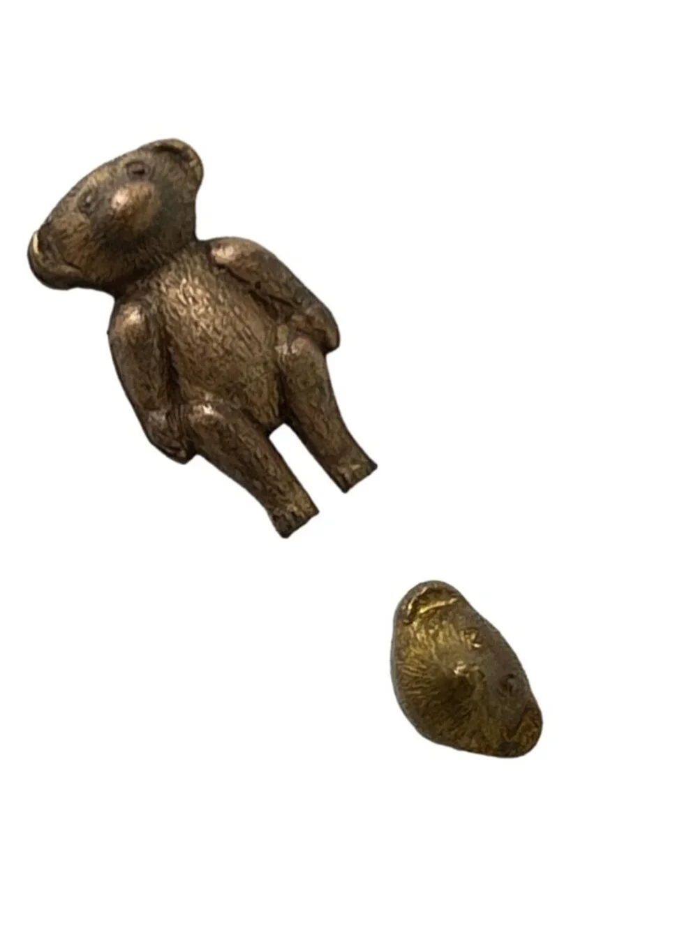 Teeny Tiny Teddy Bear Stamping Finding Vintage Brass Miniature Collectible